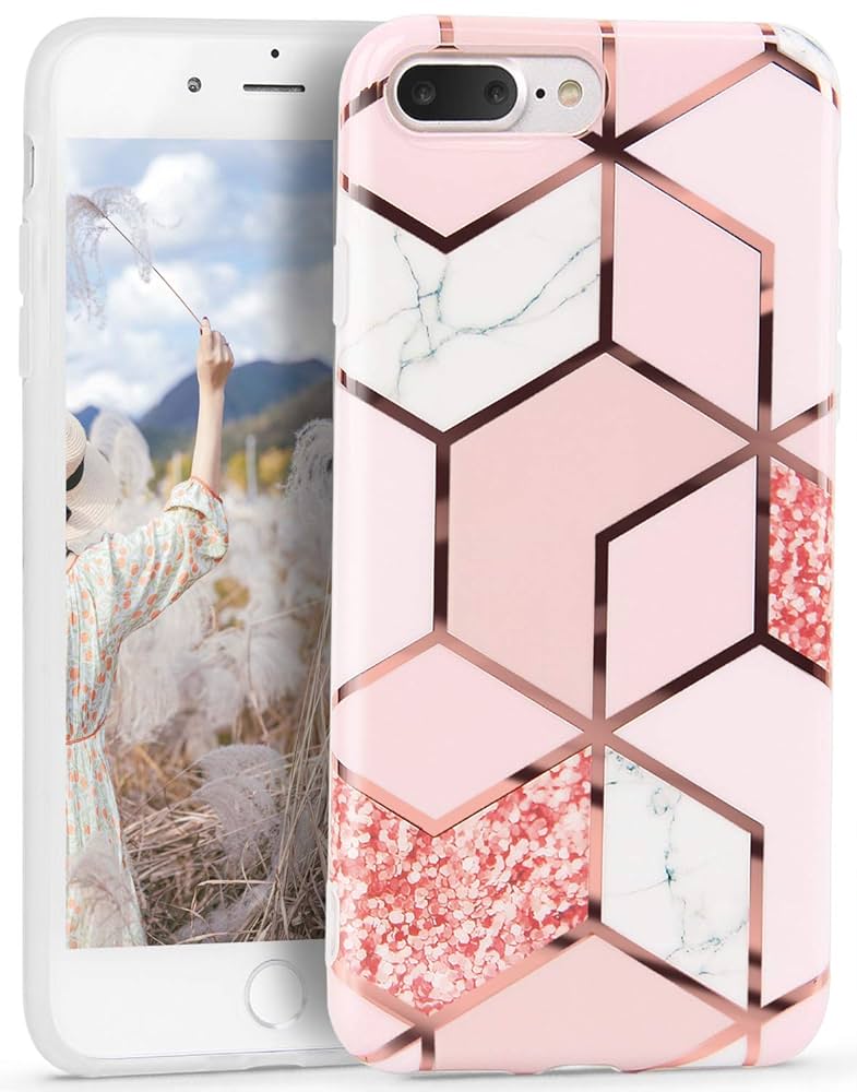 Amazon.com: Seinvok iPhone 7 Plus/8 Plus Case Marble Shiny